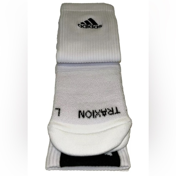 Adidas Creator 365 Basketball Crew Socks 1 Pair Men 12-16 White w Black Logo NEW - Picture 7 of 11
